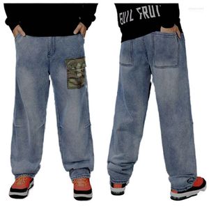 Jeans masculinos 2022 da moda Camuflagem de Camuflagem HAREM HAREM HAREM MEN BOLO