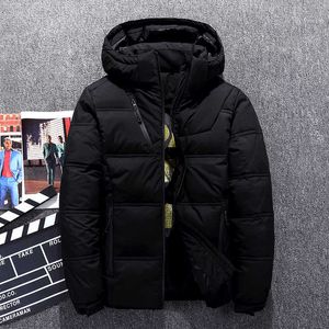 Men's Down Parkas Merek Fashion Musim Dingin Mantel Jaket Bulu Angsa Pria Trendi Hangat Tebal Liar Kasual G221010