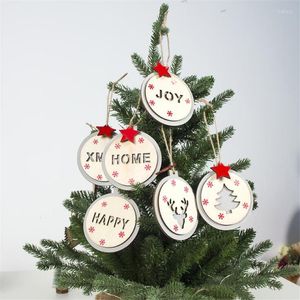 Decorazioni natalizie Ciondolo rotondo in legno con lettera cava con design raffinato adatto per la decorazione dell'albero festivo in casa