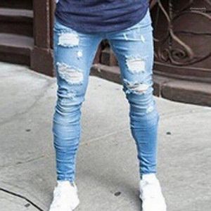 Mäns jeans herrmonerffi byxor vintage hålbyxor för killar europa stil stor storlek 2022 sommar rippad bomull casual män