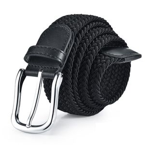Cintos de alta qualidade homens maconha malha prateada preto pino fivela cinturão tecido tecido elástico elástico cinturões de correia lisa 221011