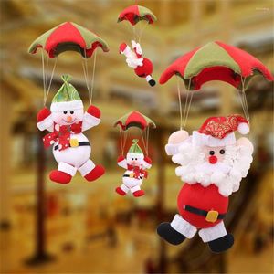 Juldekorationer fallsk￤rmshoppning Santa Claus Doll Home H￤ngen Mall Store Hanging Ornament Craft Gifts Parachutes