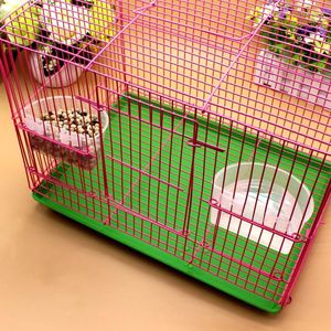 Other Bird Supplies 5-Piece Parrot Feeding Cups Cage Hanging Plastic Bowl Flat Bottom With Hooks