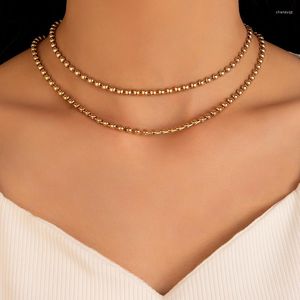 Choker Huatang調整可能な金色のクラビクルチェーンネックレス