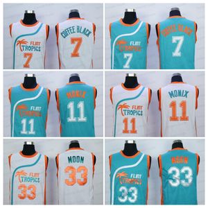 Film-Basketballtrikot Flint Tropics Semi Pro 7 Coffee Black 11 Ed Monix 33 Jackie Moon Green White Herren-Basketballtrikots