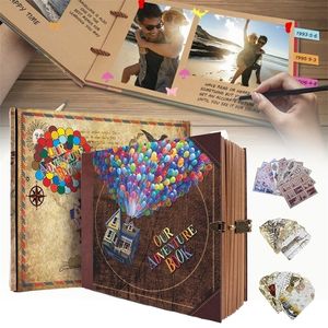 Frames DIY Álbum artesanal Scrapbook Our Adventure Book Movie Up Travel Scrapbook para Anniversary Wedding Viajando Valentines Gifts 221010