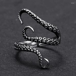 Кластерные кольца Forseven Моделирование осьминога в форме кольцевого кольцевого сплава открытые ювелирные украшения для рук ретро подарок для женщин мужчинам ML