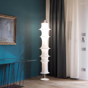 Zemin lambaları İtalyan yaratıcı oturma odası yatak odası çalışma sanat kapalı dekoratif aydınlatma lambası led beyaz bez retro ayakta durma fikstürü