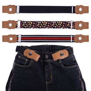 Belts 1pcs Adjustable Colorful Children's Elastic Belt With Smooth Concealed Buckle For Little Boy Girl To Prevent Pants Falling