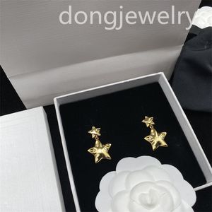 Gold Plated Designer Dangle Silver Letter Hoop Earring Metal Earring Dongjewelrys Geometric Famous Ladies Crystal Rhinestone Needle Earrings