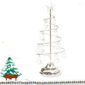 Dekoracje świąteczne drzewo stołowe oświetlenie dekoracje LED Dekorowanie Srebrna/Złote Spiralne sztuczne