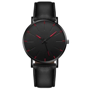 Orologio al quarzo con cintura in pelle da uomo semplice, moda minimalista, orologi ultra sottili