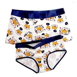 Underpants Cartoon Couple Underwear Cotton Panties High Quality For Women Man's Lovely Cute Panty