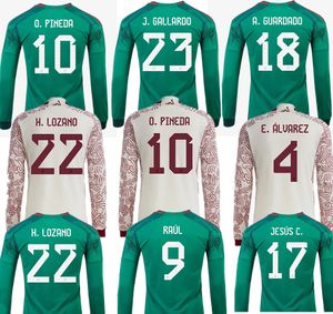 22 mexico long sleeve Soccer Jerseys sportswear home customized thai quality Chicharito R Jimenez H Lozano J Araujo G dos Santos A Guardado C Salcedo