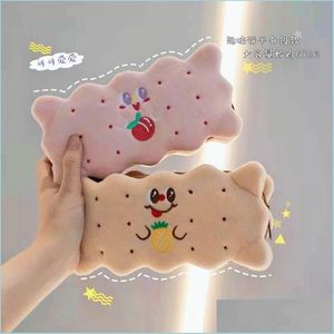 Pencil Cases Ins High-Value Sandwich Large-Capacity Can Hold 42 Biscuit Pencil Bag Creative Funny Cartoon Stationery Box Drop Deliver Dhplb