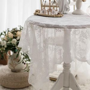 Table Cloth White Lace Tablecloth Rectangle For Wedding Party Coffee Cover Cloths Placemats Dish Embroidery Fabric 2022