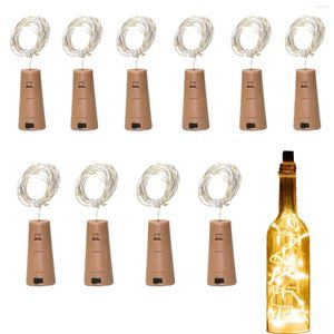 Strings 10pcs Luzes de garrafa de vinho com cortiça 20 LED BATERAGEM DE BATERAGEM DE BATERIA DE BATERAGEM DIY LUZ DIY PARA FESTO CASAMENTO DE CASAMENTO DO FESTO