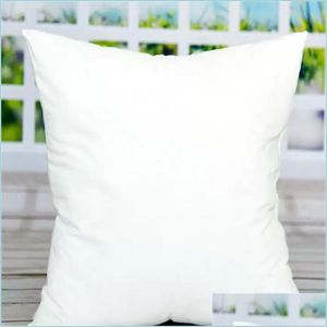 Cushion/Decorative Pillow 40X40 Sublimation Pillowcase Blank Matte Pillow Ers Polyester Cushion Heat Transfer Printing Wholesale Drop Dhueg