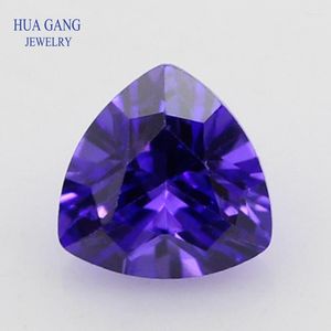 Perline 5A Violet Trillion Shape Cubic Zirconia Taglio brillante Loose CZ Stone Gemme sintetiche per gioielli Dimensioni 3x3-12x12mm