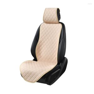 Car Seat Covers 1 Flax Cover Breathable Washable Front Cushion With Backrest Linen Anti-slip Auto Interior Protector