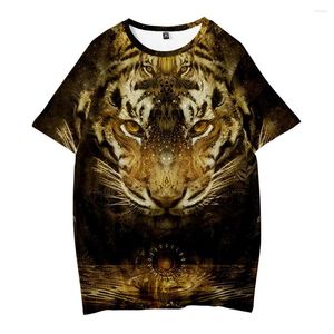 Erkek Tişörtleri Hayvan Tiger Yüz 3d Baskı Çocuklar Gömlek/Kızlar Sıradan Tees Sokak Giyim Hip Hop Kısa Kollu Tshirt Serin Üstleri