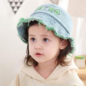 Hats myted jeansowy wiadra Kapelusz Kids Brim Botton Fisherman Dziewczęta Summer Panama Sun Outdoor Beach Cape