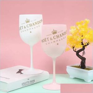 Wine Glasses Capacity 480Ml Plastic Cup Pie White Champagne Double Door Cocktail Flute 8Cm Wholesale Drop Delivery 2022 Home Garden K Dhajd