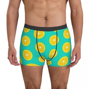 Underpants Zitronenscheibe Unterwäsche Entzückende gelbe Zitronen Männer Höschen gedruckt sexy Boxer Shorts Kurzer Plus Größe