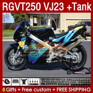 Full Fairings & Tank For SUZUKI RGV250 VJ23 SAPC blue black blk RGV-250CC RGVT-250 1997 1998 Bodyworks 161No.90 RGV-250 RGVT250 97 98 RGVT RGV 250CC 250 CC 97-98 Fairing Kit