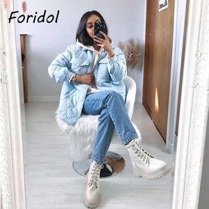 Women's Down Parkas Foridol Argyle Print Women Padded Thin Parkas Coat Jacke Blue Blue Overdimensionerad Casual Autumn Winter Parka Abrigo Feminina New 2022 T221011