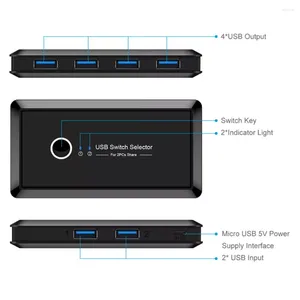 Switch USB 3.0 2.0 Switcher 2 Port PCS مشاركة 4 أجهزة لمحدد مراقبة طابعة لوحة المفاتيح