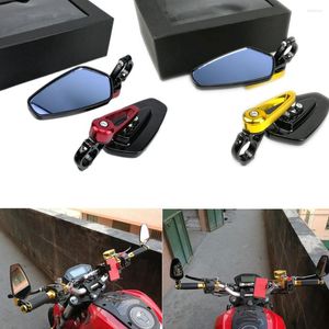 Interior Decorations Motorcycle Modified Rearview Mirror CNC Reversing Auxiliary Universal Handlebar Blue Glass