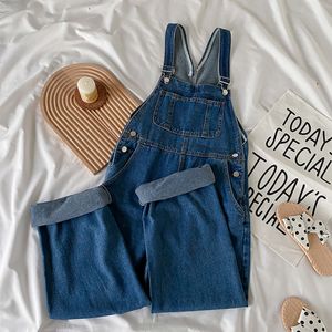 Women's Jeans Oversized Women Fashion Overalls Female Strap Denim Pants Casual Straight Loose High Waist Suspender Trousers 221011