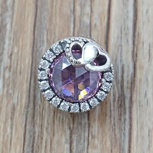 Perline in argento sterling 925 con ciondoli rosa adatti alla collana di bracciali gioielli stile Pandora europeo AJC1239 AnnaJewel