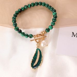 Verstellbare Persönlichkeit Armband Halsketten Set Lake Green Perlen Peal Perlen Armbänder Halskette Set für Männer Frauen