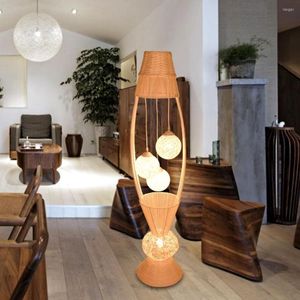 Floor Lamps Southeast Asia Lights Cane Art Sitting Room Bedroom Study El Originality Warmth Romantic Lamp Light LO7148