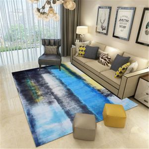 Carpets Blue Abstract Large Modern Art Ink Carpet For Home Living Room Coffee Table Bedroom Floor Rug Rectangular Nordic Style