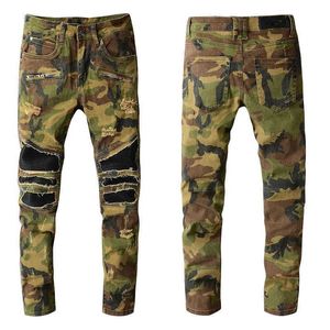 2022 Jeans für Herren Designer Skinny Fit Rip Skull Slim Biker Herren Denim Distress Cult Rapper Street Plus Size Camouflage Hip Hop Curvy Long