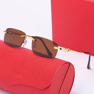 mens womens sunglasses lunette Gold silver Fashion Sunshade Composite Metal legs Rimless Optical Classic man designer buffalo horn sunglass carti glasses