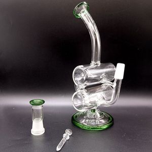 Mini Green Thick Glass Bong Hookahs Water Recycler Oil Dab Rigs Shisha for Smoking Pipes