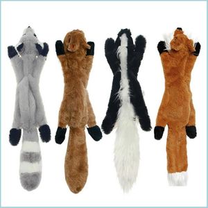 Brinquedos de cachorro Chews fofos brinquedos de pel￺cia squeak wolf coelho de coelho c￣o mastigar chiou