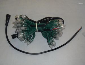 Strings 50cs DC12V Input IP68 WS2811 LED Pixel Light All GREEN Wire End With 2m Long 4core Male Conector