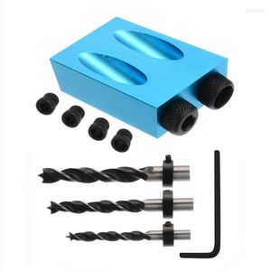 Professional Hand Tool Sets Woodworking Pocket Hole Screw Jig Dowel Puncher Oblique Locator Drill Kit 6/8/10mm 15 Degree Wood Joint