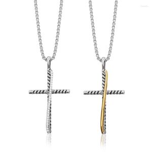 Chains Jesus Necklace With Cross Pendant A Gold Color Line Fashion Necklaces For Women Men Vintage Jewelry Accessories