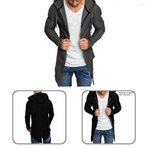 Men's Down Warm Washable Longline Zipper Hoodies For Outdoor Hoodie Cardigan