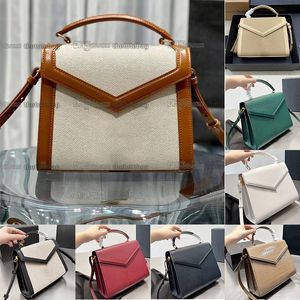 Cassandra mini chain bag in canvas and smooth leather women shoulder crossbody bags classic tote luxury designer handbags top handle purse Topquality 2022