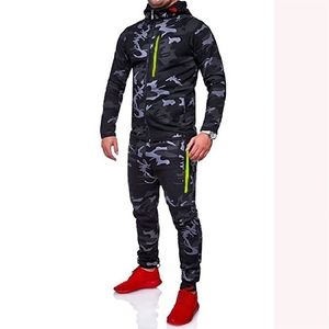 Mens Tracksuits Camouflage Printed Men Set Fashion Zipper Jacket Men 2st Tracksuit Sportswear Hoodies Sweatshirt Pants Joggers Passar My052 221010