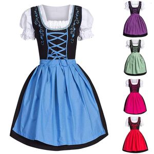 Casual Dresses Women's Oktoberfest Beer Girl German Dress Square Neck Apron Cosplay Costume Party For Women Festival Performance