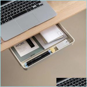 Other Household Sundries Under Desk Der Adhesive Storage Box For Office Pen Holder Den Sorting Kitchen Knife Fork Tray Drop Delivery Dhckl