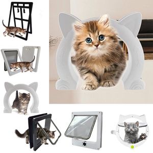 Transportadores de gatos legendog fofo porta de estimação orifício de plástico sem aba de cabeça de aba fácil instalação cão para produtos cor sólida